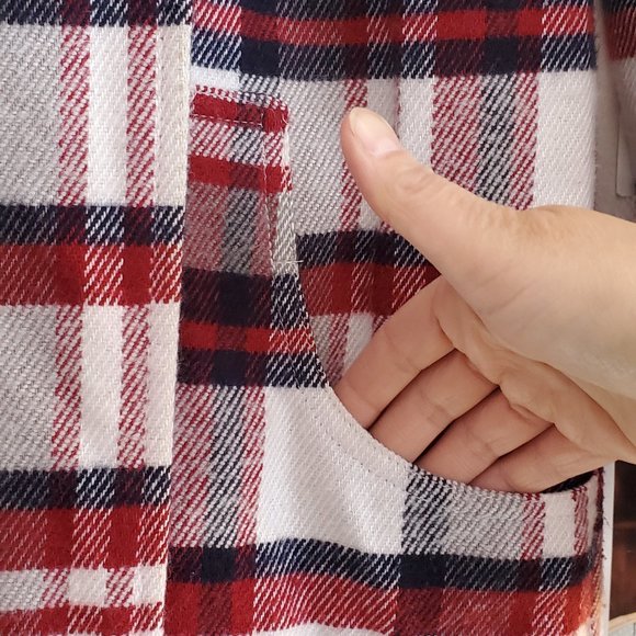 Hurley Plaid Double Breasted Babydoll Coat - Picture 4 of 11